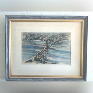 Vintage Framed Matted Alec Stern “Golden Gate Spendor”